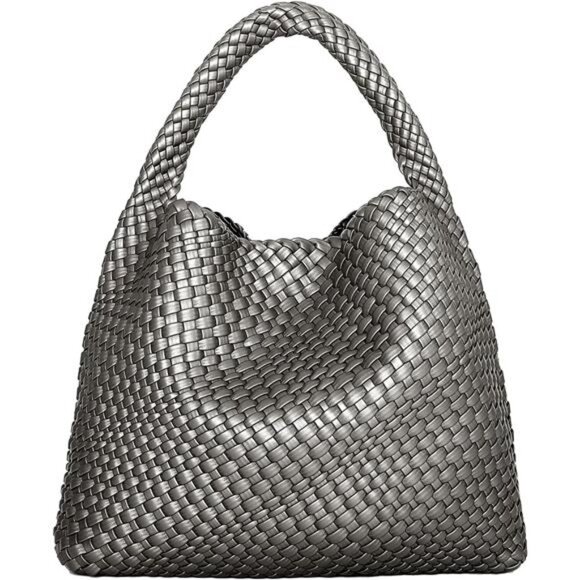 Handbags - Woven Tote Bag for Women B - Silver